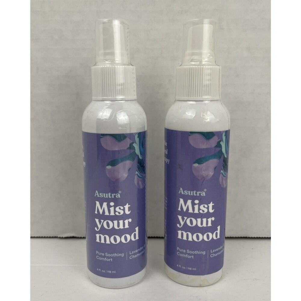Asutra Spray Aromatherapy Mist Your Mood 4 Fl Oz Lavender Chamomile Lot Of 2